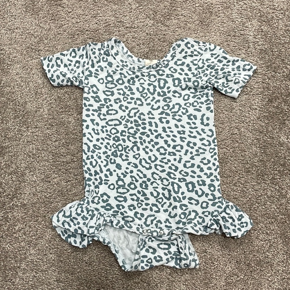 Kate Quinn Blue Leopard Ruffle Leg
